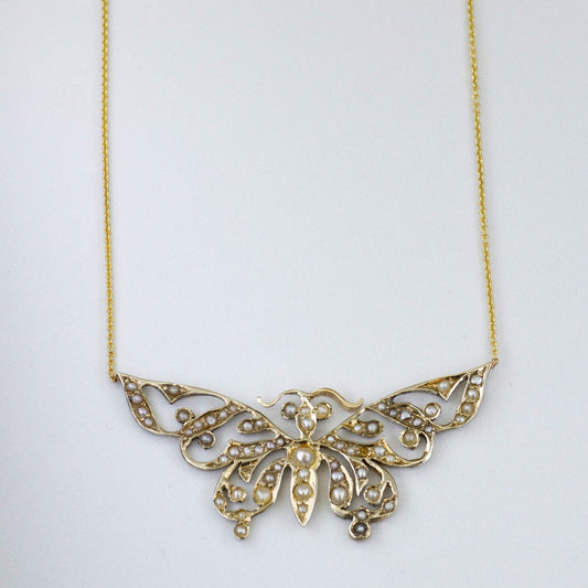 100 Ways' Pearl Butterfly Necklace | 19.5 |
