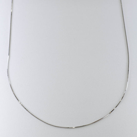 '100 Ways' White Gold Adjustable Box Chain |