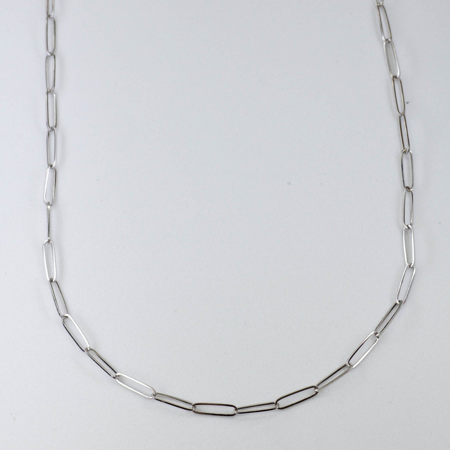 100 Ways' White Gold Paperclip Chain | 20 |