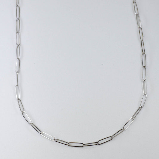 100 Ways' White Gold Paperclip Chain | 20 |