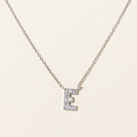 Birks' Diamond 'E' Initial Pendant Necklace | 0.10ctw | 18 |