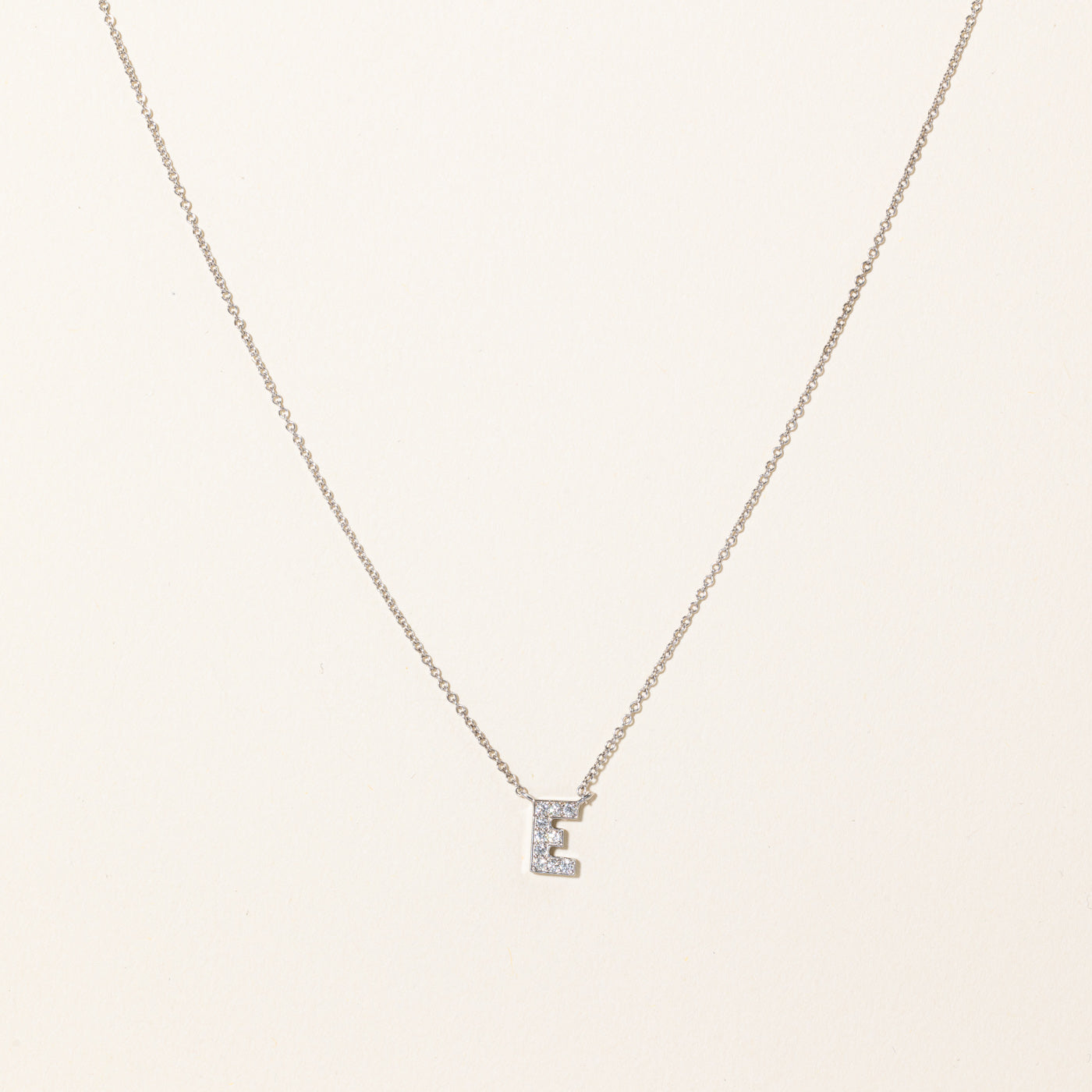 Birks' Diamond 'E' Initial Pendant Necklace | 0.10ctw | 18 |