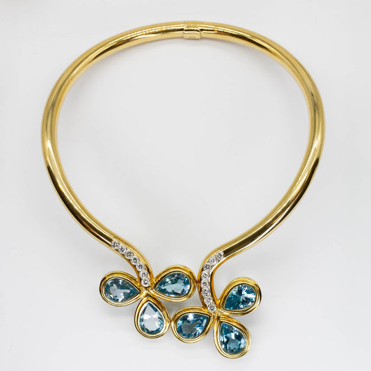 Carlo Weingrill' Topaz and Diamond Cocktail 18k Necklace | 70.0ctw, 2.0ctw | 15