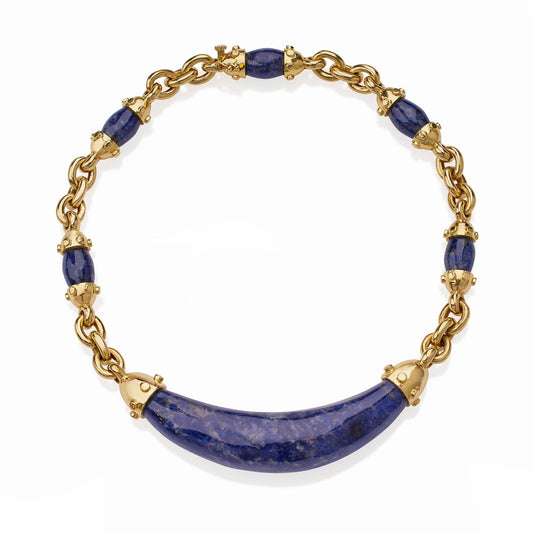 Aldo Cipullo for Cartier 18K Gold and Sodalite Rounds Necklace