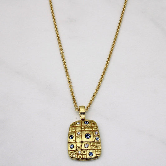 Alex Sepkus' Pathway Pendant Sapphire & Diamond 18k  Necklace | 0.32ctw, 0.09ctw | 18 |